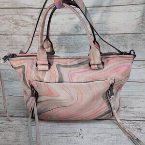 Aimee Kestenberg Convertible Satchel Shoulder Bag in Sahara Print Color Leather